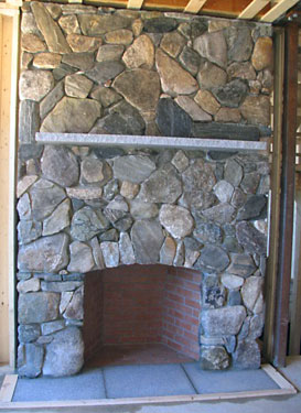 Meyer Masonry Fieldstone Fireplace